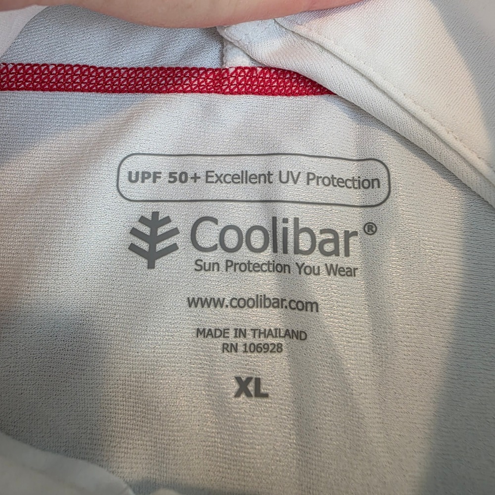 Coolibar Mens XL White UPF 50+ Quarter Zip Popover Sun Shirt Long Sleeve Active - Picture 7 of 11